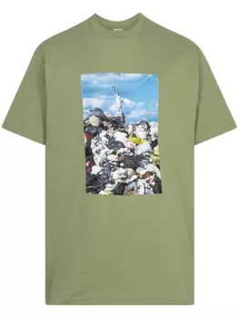 Футболка Trash с фотопринтом Supreme, зеленый