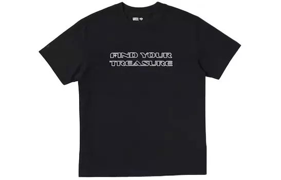 Футболка TREASURE Co-brand унисекс, черная Uniqlo, черный