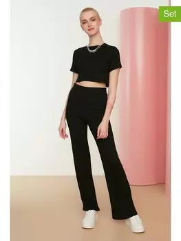 Футболка trendyol 2tlg Outfit, черный