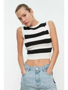 Футболка trendyol, черный/белый