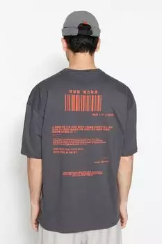 Футболка TRENDYOL MAN, антрацит