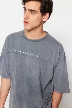 Футболка TRENDYOL MAN, антрацит