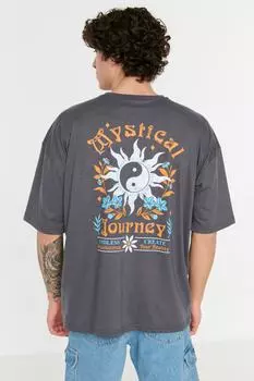 Футболка TRENDYOL MAN, антрацит