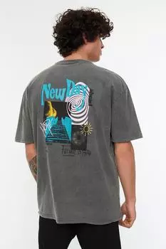 Футболка TRENDYOL MAN, антрацит