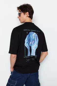 Футболка TRENDYOL MAN, черный