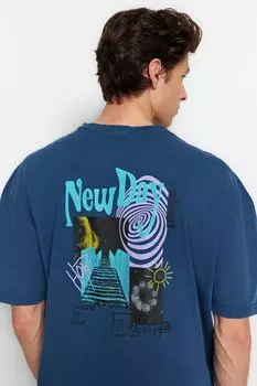 Футболка TRENDYOL MAN, индиго