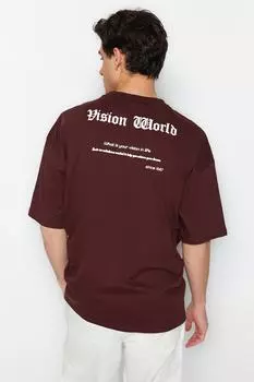 Футболка TRENDYOL MAN, коричневый