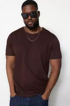 Футболка TRENDYOL MAN, коричневый