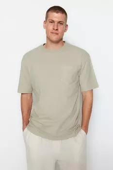 Футболка TRENDYOL MAN, кремовый