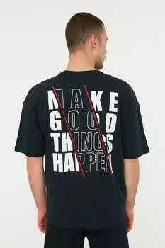 Футболка TRENDYOL MAN, темно-синий