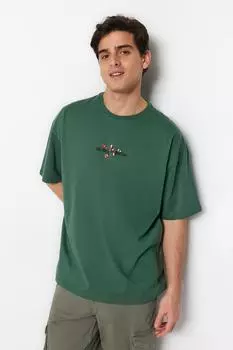 Футболка TRENDYOL MAN, зеленый