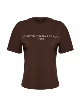 Футболка Trendyol, темно-коричневый