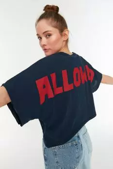 Футболка TRENDYOLMLLA, темно-синий