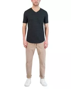 Футболка Triblend с V-образным вырезом и короткими рукавами с фестонами Goodlife, цвет Black