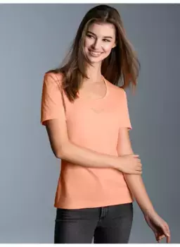 Футболка Trigema "Футболка TRIGEMA с хрустальными камнями", цвет Apricot