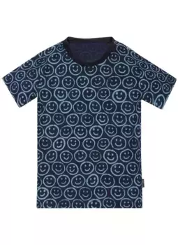 Футболка Trigema "Футболка TRIGEMA со смайликом по всей поверхности", цвет морской волны