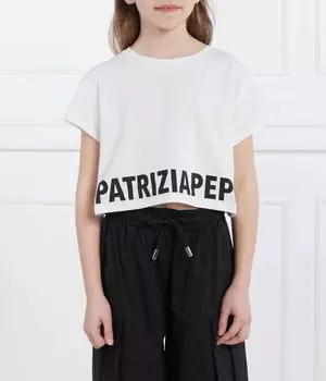 Футболка трикотажная Cropped fit Patrizia Pepe, белый