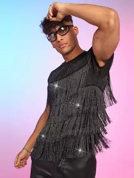 Футболка трикотажная FeverCity с бахромой, черный