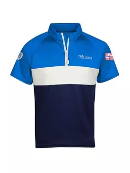 Футболка Trollkids, цвет leuchtendes blau/marineblau