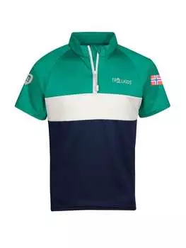 Футболка Trollkids, цвет pfeffergrn/marineblau