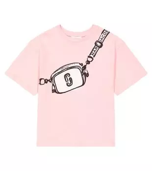 Футболка trompe l'il из хлопкового джерси Marc Jacobs, розовый