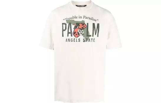 Футболка Trouble In Paradise Palm Angels, белый