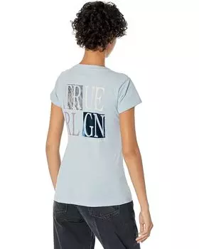 Футболка True Religion Block V-Neck Tee, цвет Blue Fog