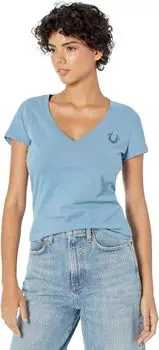 Футболка True Religion Buddha Circle Stones V-Neck, цвет Soft Blue