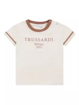 Футболка TRUSSARDI JUNIOR из хлопка, нейтральный