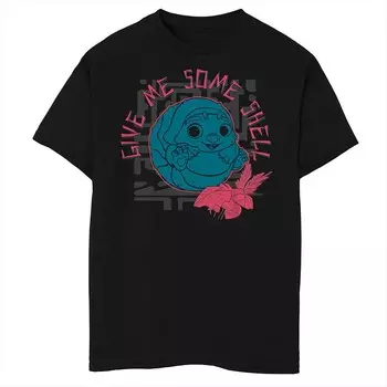 Футболка тук-тук Disney's Raya And The Last Dragon Boys 8-20 с портретом "Give Me Some Shell" Licensed Character, черный