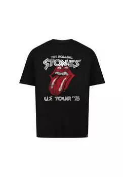 Футболка тура Rolling Stones '76 с крутым принтом Stones Re:Covered, черный