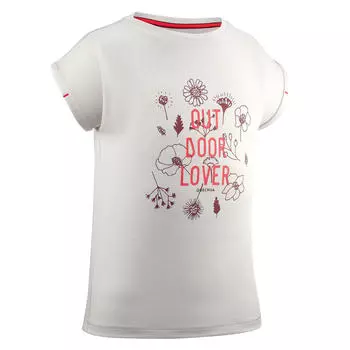 Футболка туристическая детская Quechua MH100 с короткими рукавами, карбоновый серый