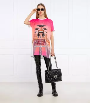 Футболка Twinset Actitude stampata loose fit, роза