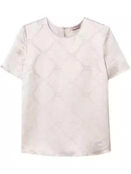 Футболка TWINSET Oval T-жаккард, белый