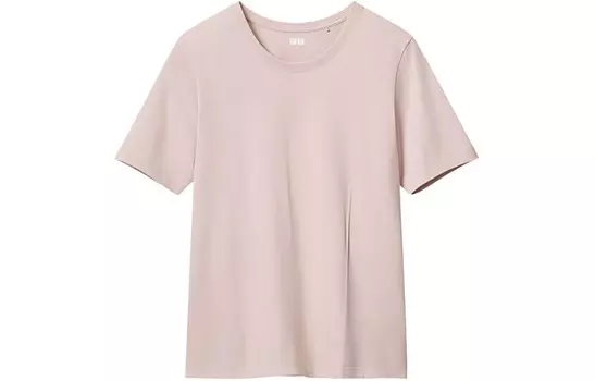 Футболка U Collection женская пастельно-розовая Uniqlo