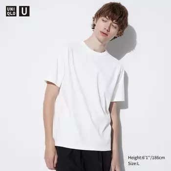 Футболка U-образной формы Uniqlo, белый