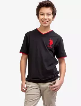 Футболка U.S. Polo Assn. Boys Basic V-neck, черный