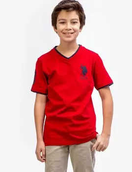 Футболка U.S. Polo Assn. Boys Basic V-neck, красный