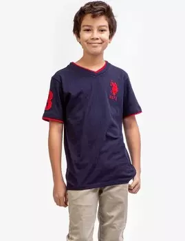 Футболка U.S. Polo Assn. Boys Basic V-neck, темно-синий