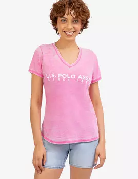 Футболка U.S. Polo Assn. Burnout, розовый