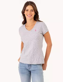 Футболка U.S. Polo Assn. Dot V-Neck, светло-серый