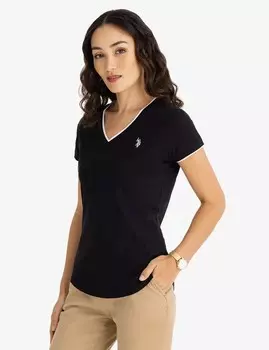 Футболка U.S. Polo Assn. Double Band V-neck, черный