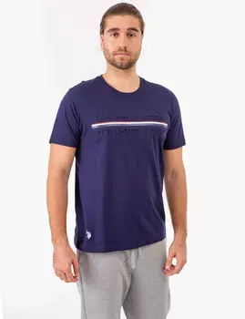 Футболка U.S. Polo Assn. Embossed Signature Stripe Jersey, темно-синий