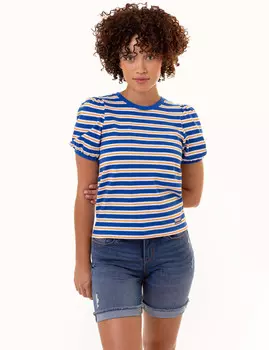 Футболка U.S. Polo Assn. Horizontal Stripe Volume Sleeve, синий