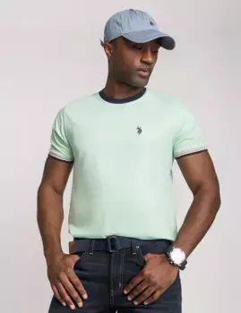 Футболка U.S. Polo Assn.Ringer, мятный
