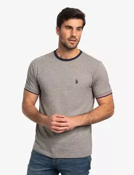 Футболка U.S. Polo Assn. Ringer, серый