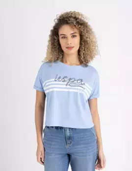 Футболка U.S. Polo Assn Rope Applique Meet And Greet, голубой