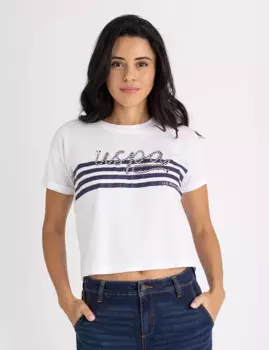 Футболка U.S. Polo Assn Rope Applique Meet And Greet, белый/синий