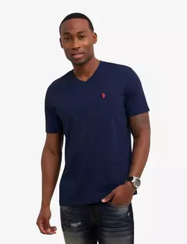 Футболка U.S. Polo Assn.Solid V-neck, синий