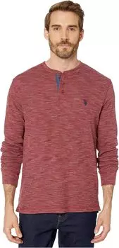 Футболка U.S. POLO ASSN. Space Dye Thermal Henley, цвет University Red